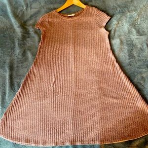 Blush pink short sleeve babydoll knit dress